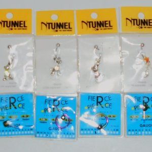 Vintage  8 pcs jewelry  bundle , belly button, Barbell & Hoops Pierced Body